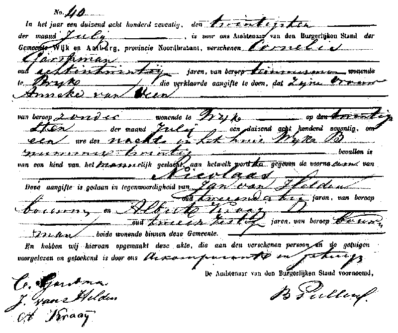 18700720 geb akte 40 Nicolaas zv C Garstman - A v Veen